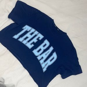 The Bar cropped varsity tee navy